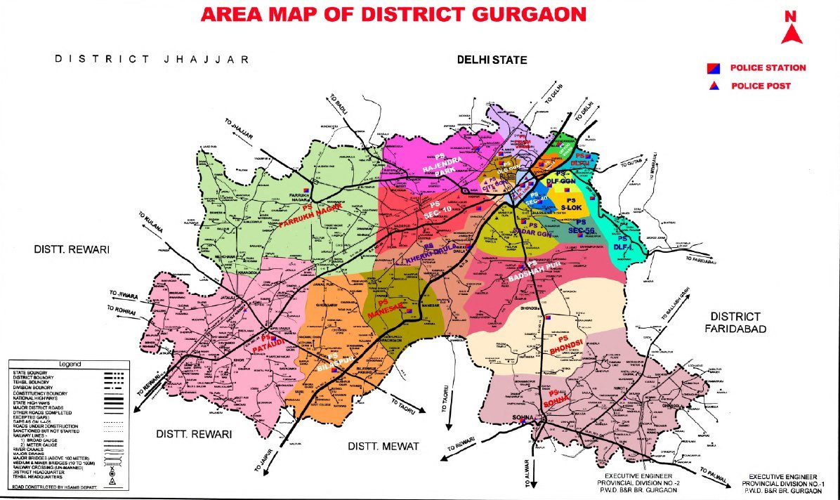 area-map-of-district-gurgaon-haryana area-map-of-gurgaon-city-haryana