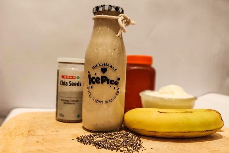 chia berry banana shake ice pice gurgaon