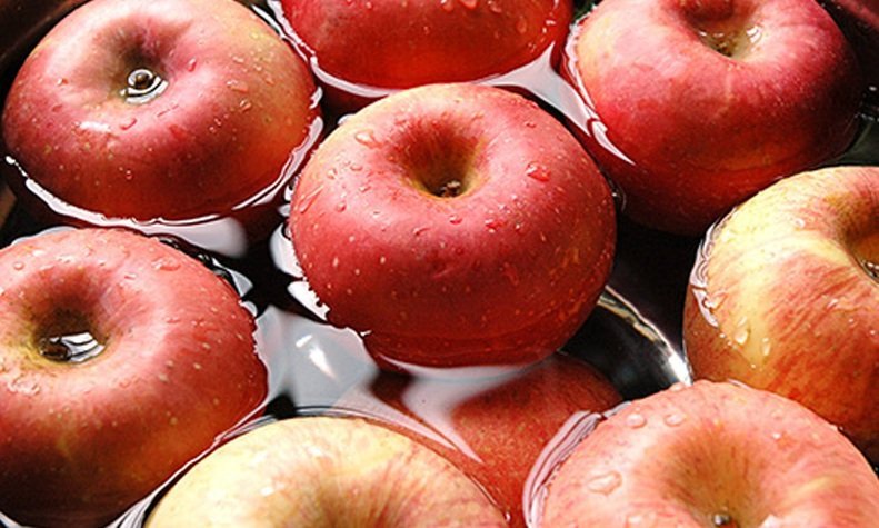floating apple