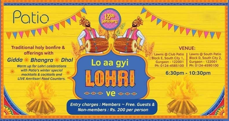 lohri celebrations club patio gurgaon.