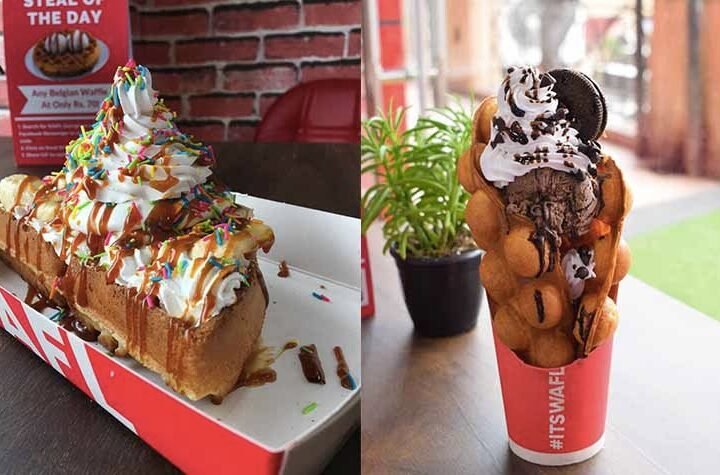 WAFL Pizza Pie, J-Tubes, Hong Kong Waffles & Shakes At WAFL In Galleria Market, Gurgaon