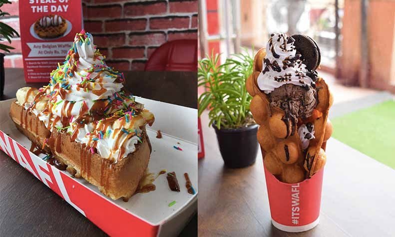 WAFL Pizza Pie, J-Tubes, Hong Kong Waffles & Shakes At WAFL In Galleria Market, Gurgaon